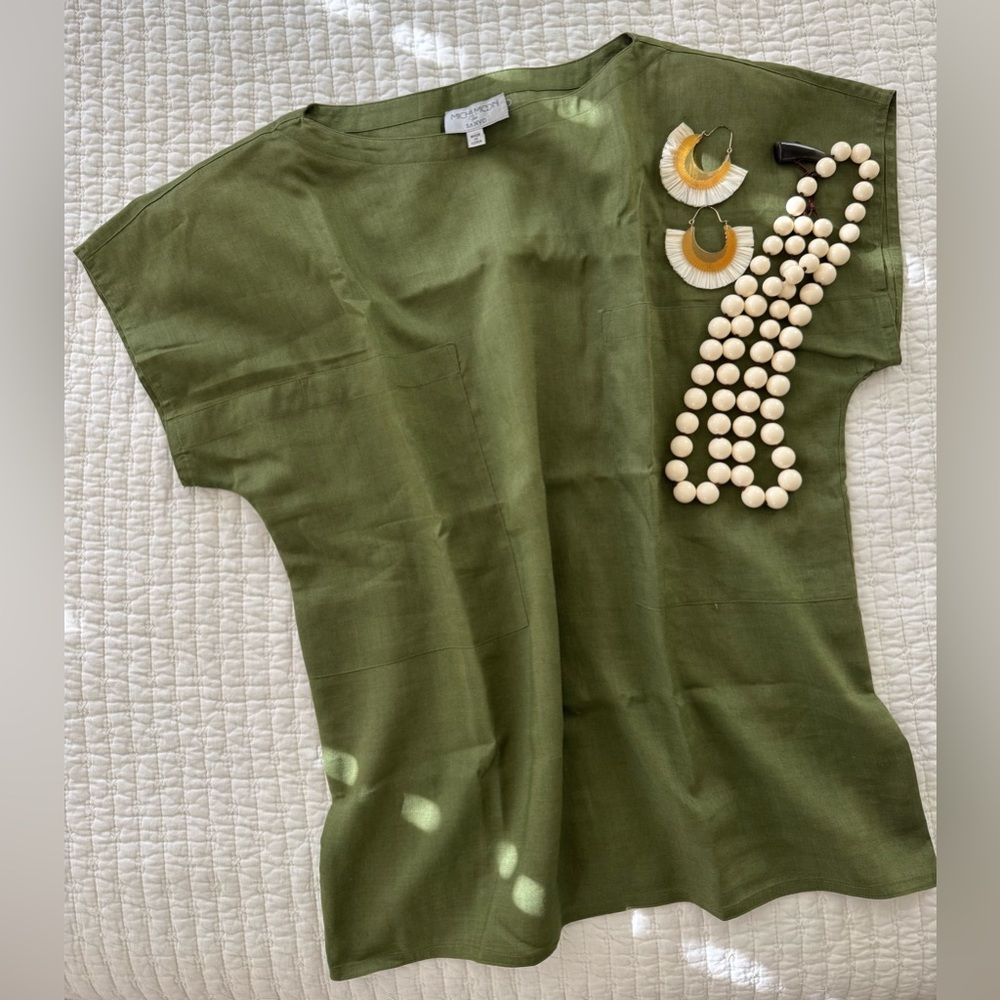 Green Fine Linen Women's top